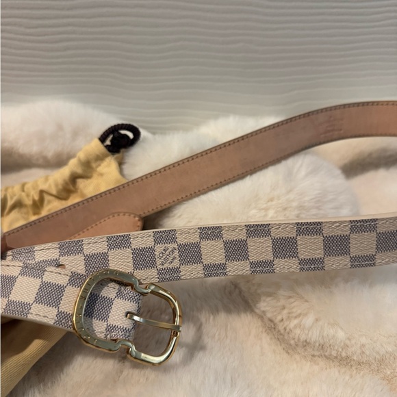Louis Vuitton Checkered Belt with Gold Buckle - Picture 6 of 6